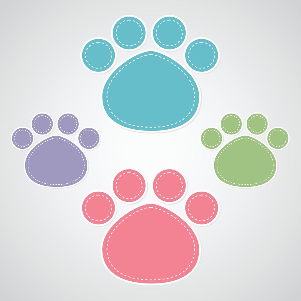 paw prints color on white background vector