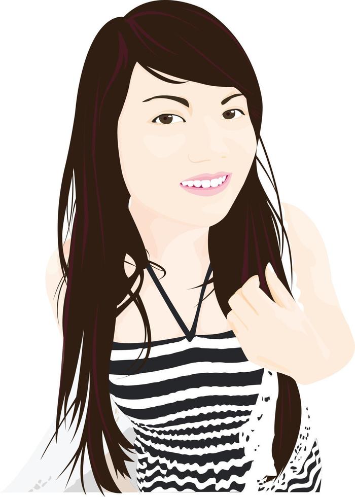 girl smile presenter on white background vector