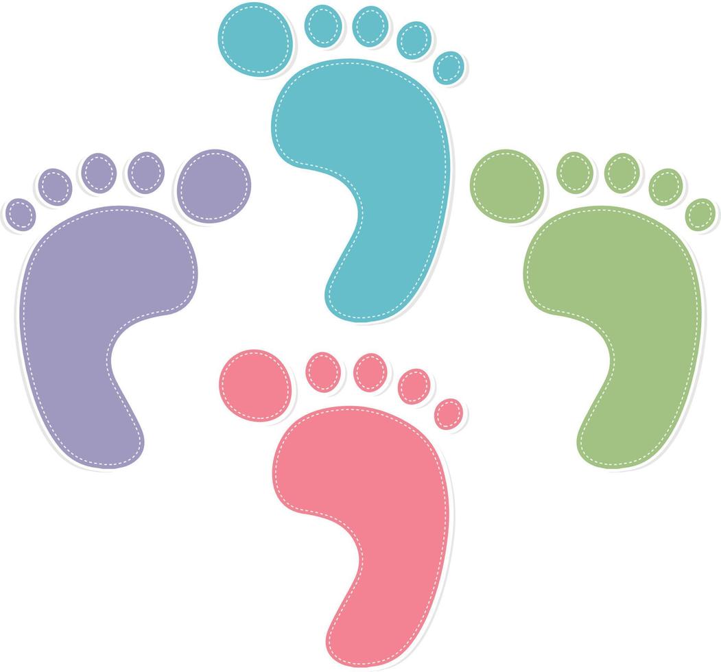foot print color symbol vector