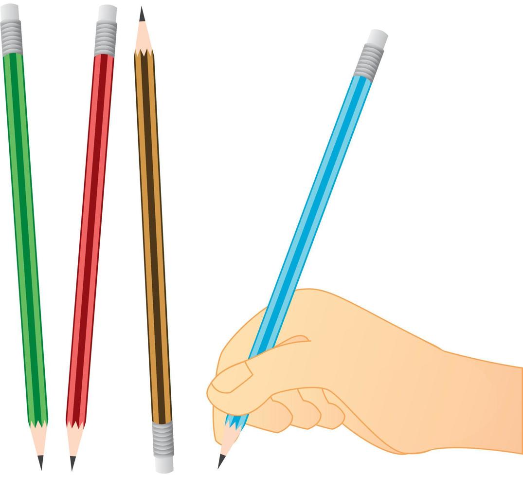 pencil hand writing vector