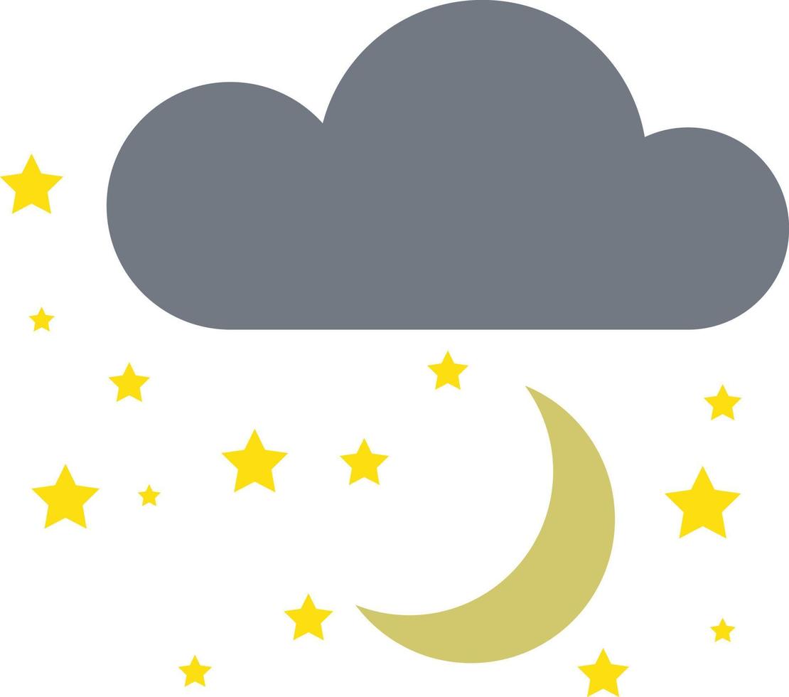 Vector illustration of black clouds at night decorated with stars