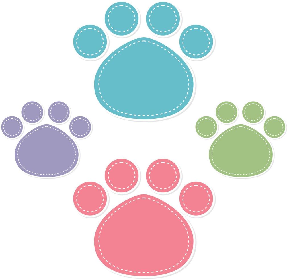 paw prints color on white background vector