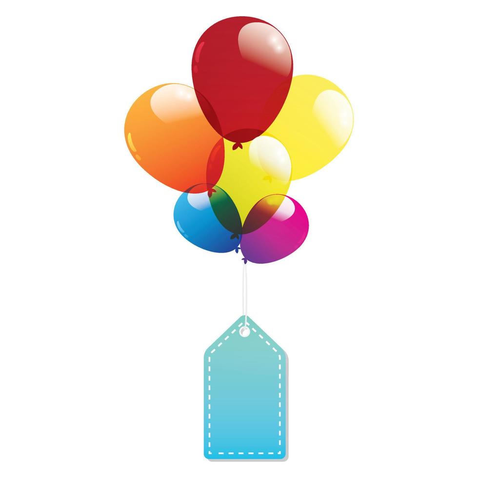 balloon label tags colorful vector