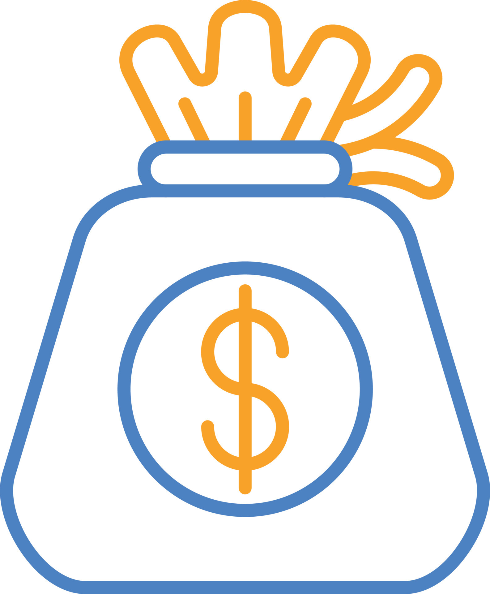 Money Bag Blue And Orange Line Icon 9953065 Vector Art at Vecteezy