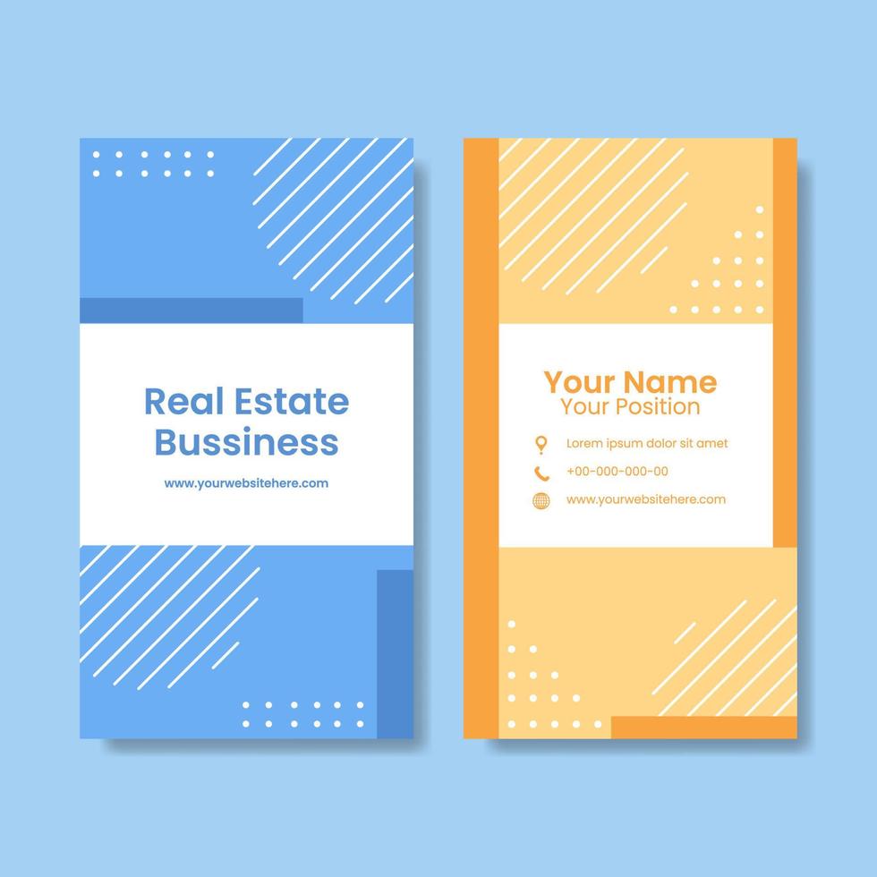 Real estate Card Vertical Template Flat Cartoon Background Vector Illustration