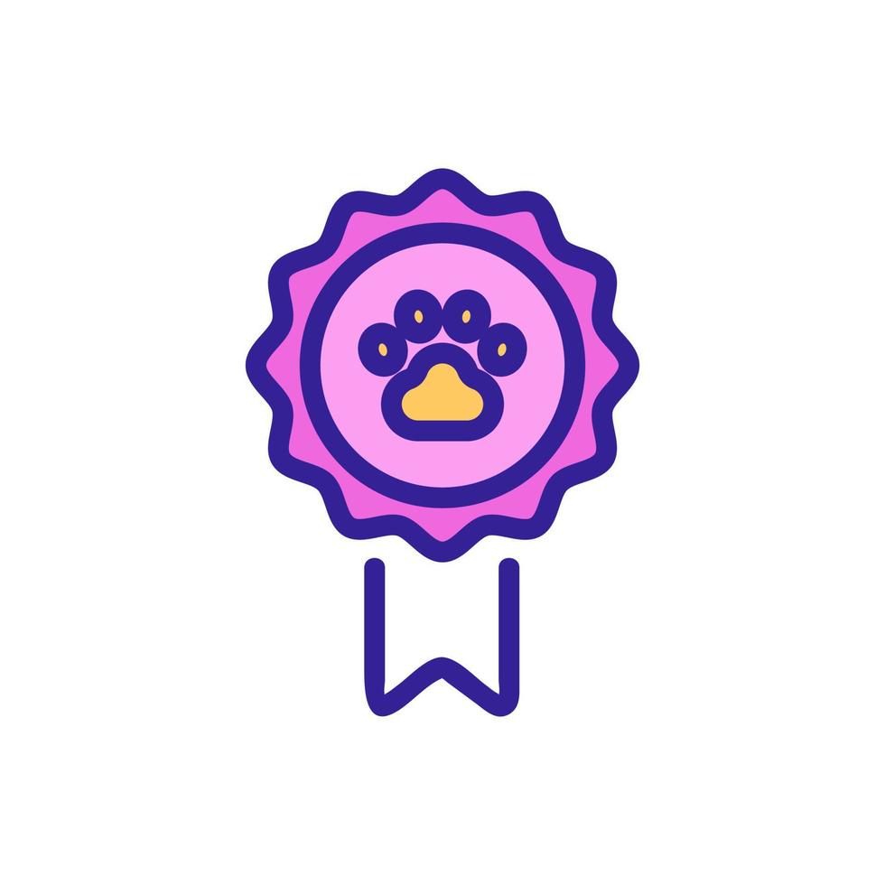 dog medal trophy icon vector outline illustration