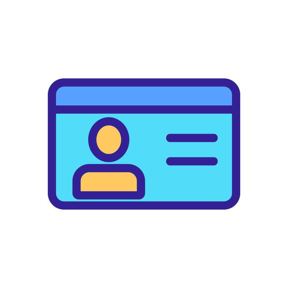 The driver license is an icon vector. Isolated contour symbol illustration vector