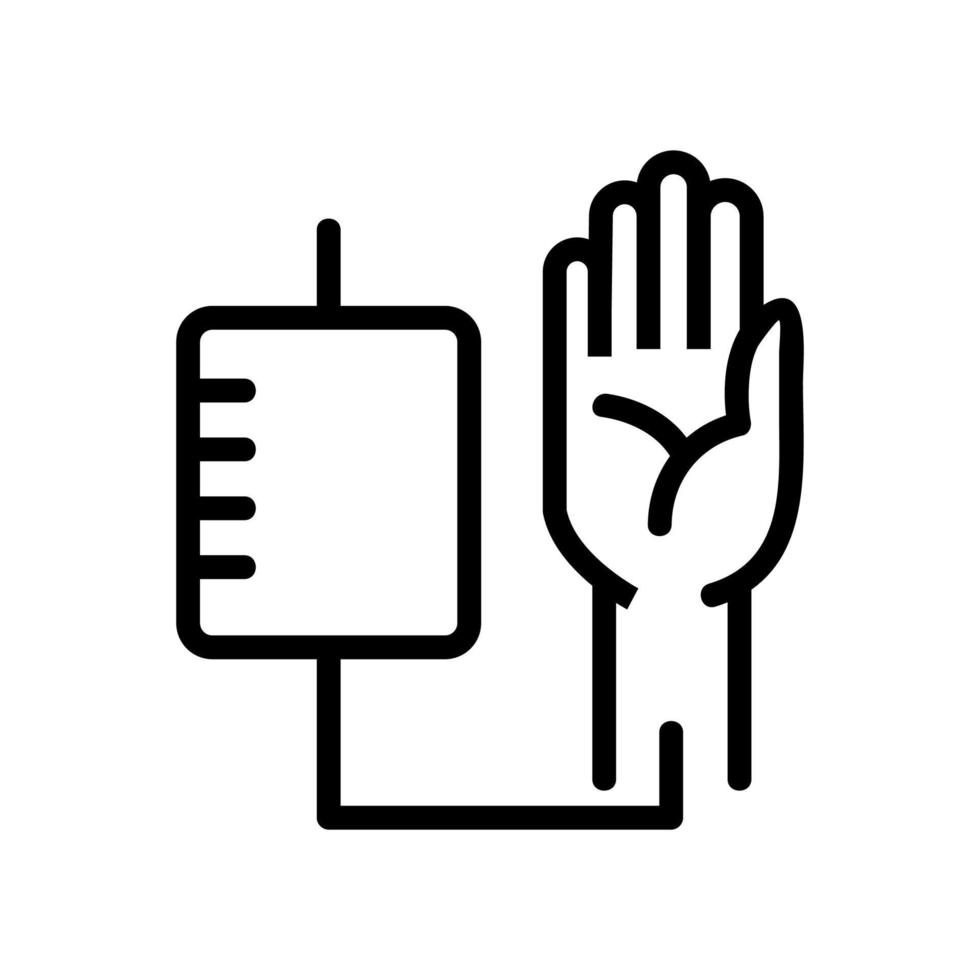 blood sampling from human hand icon vector outline illustration