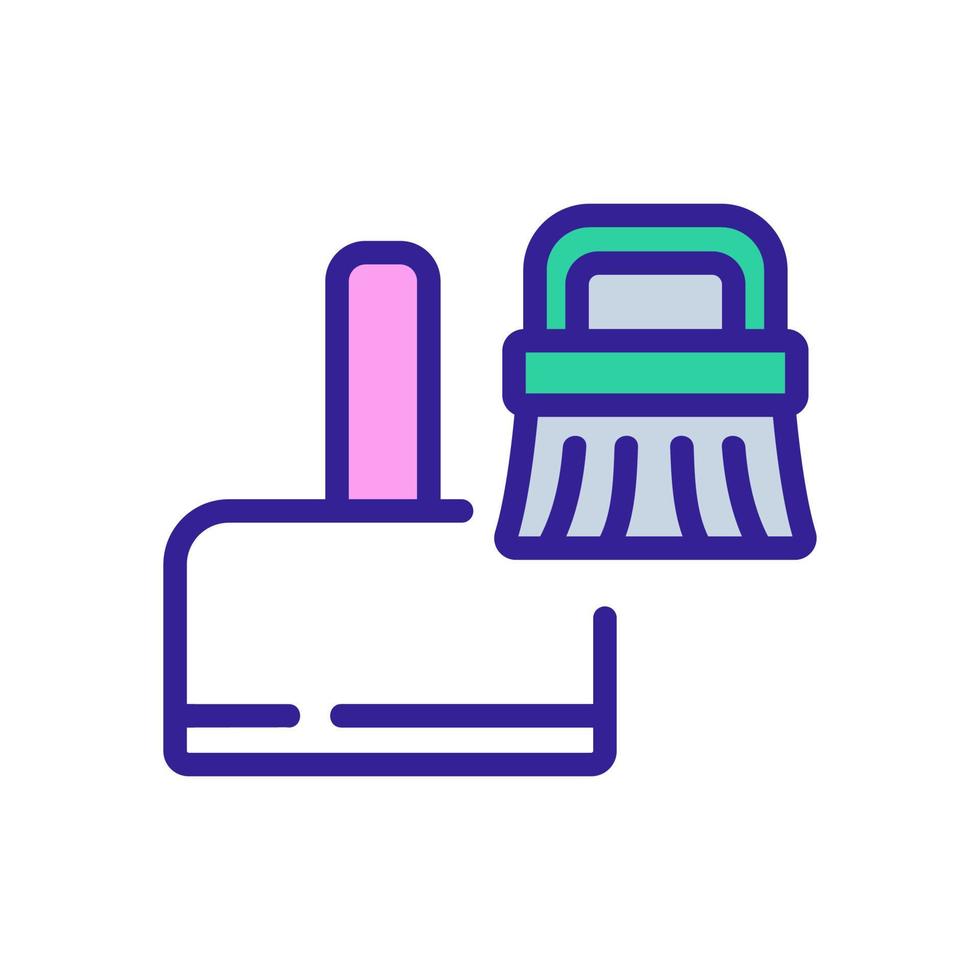 dustpan and brush icon vector outline illustration