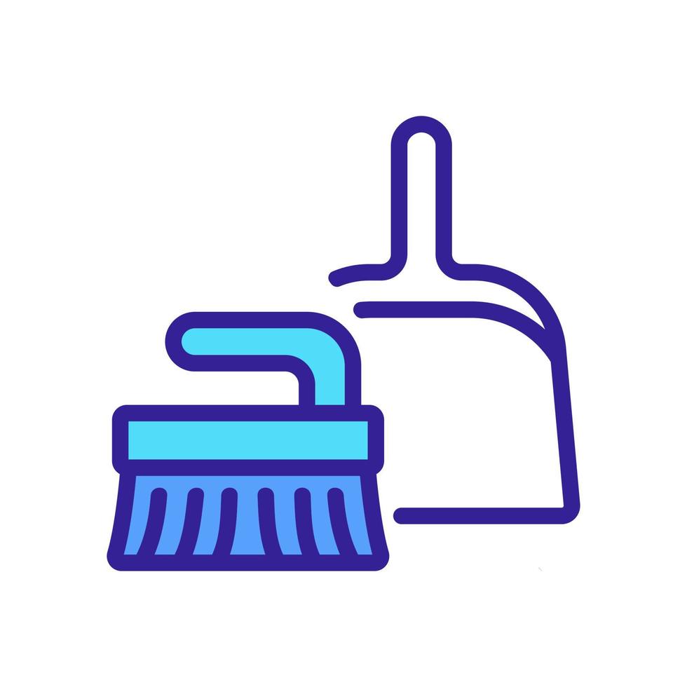dustpan and brush for dusting icon vector outline illustration