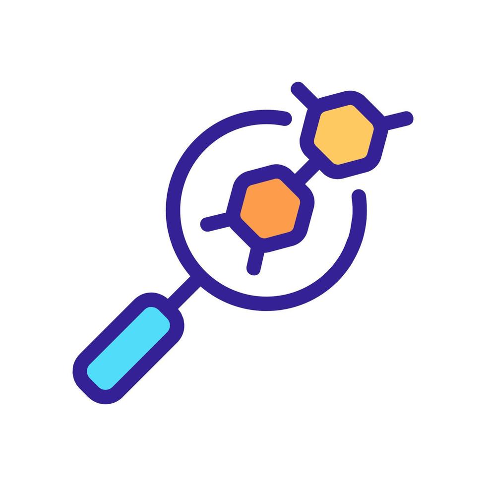 magnifying glass molecule icon vector. Isolated contour symbol illustration vector