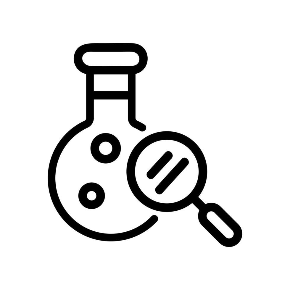 Lab magnifying glass icon vector. Isolated contour symbol illustration vector