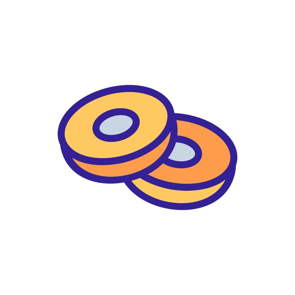 two glazed donuts icon vector outline illustration