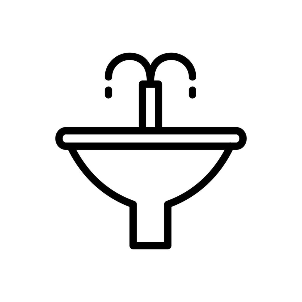 fountain drinking vector icon. Isolated contour symbol illustration