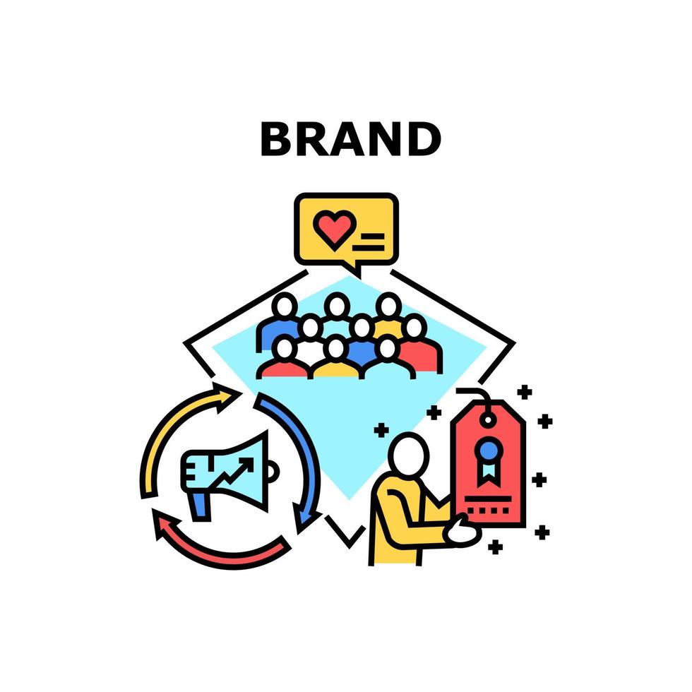Brand Promotion Vector Concept Color Illustration