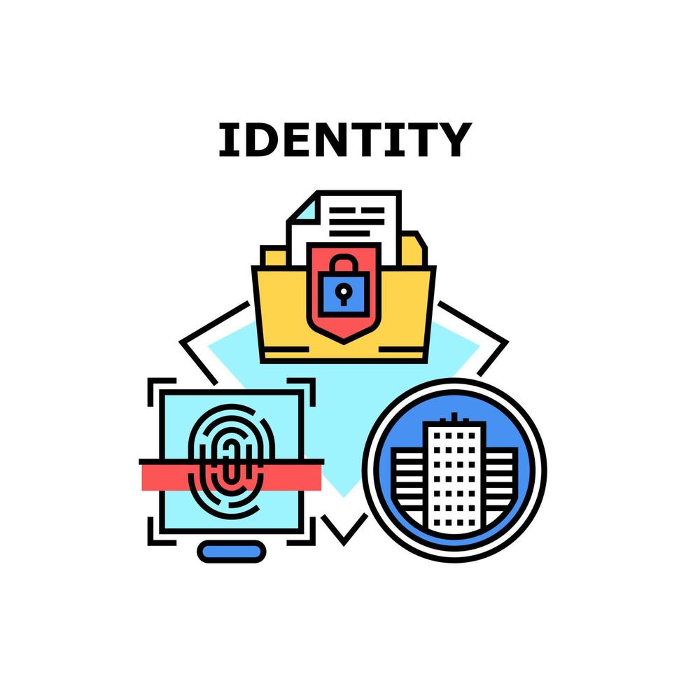 ilustración de color de concepto de vector de sistema de identidad