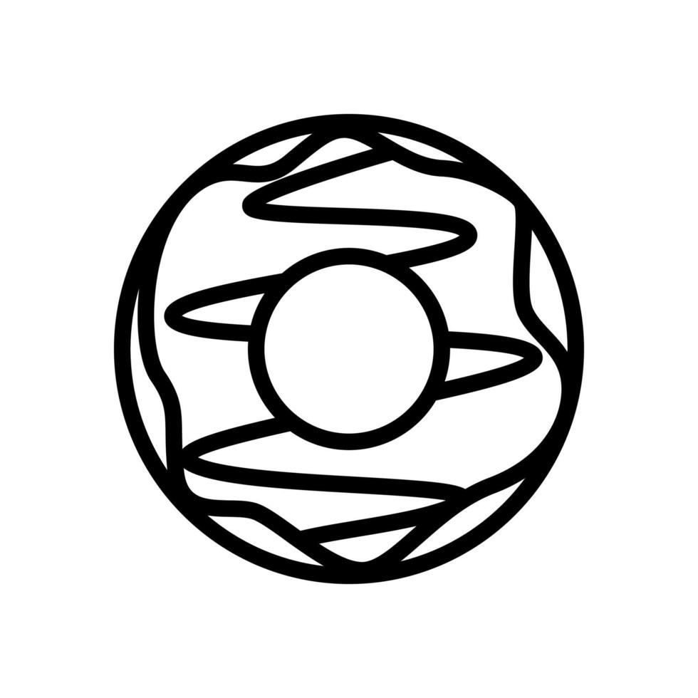 chocolate donut icon vector outline illustration