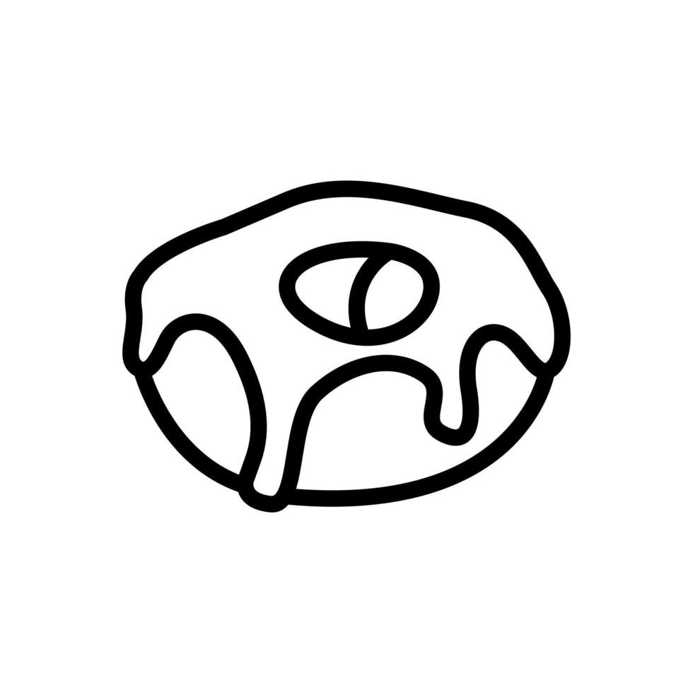 glazed donut icon vector outline illustration