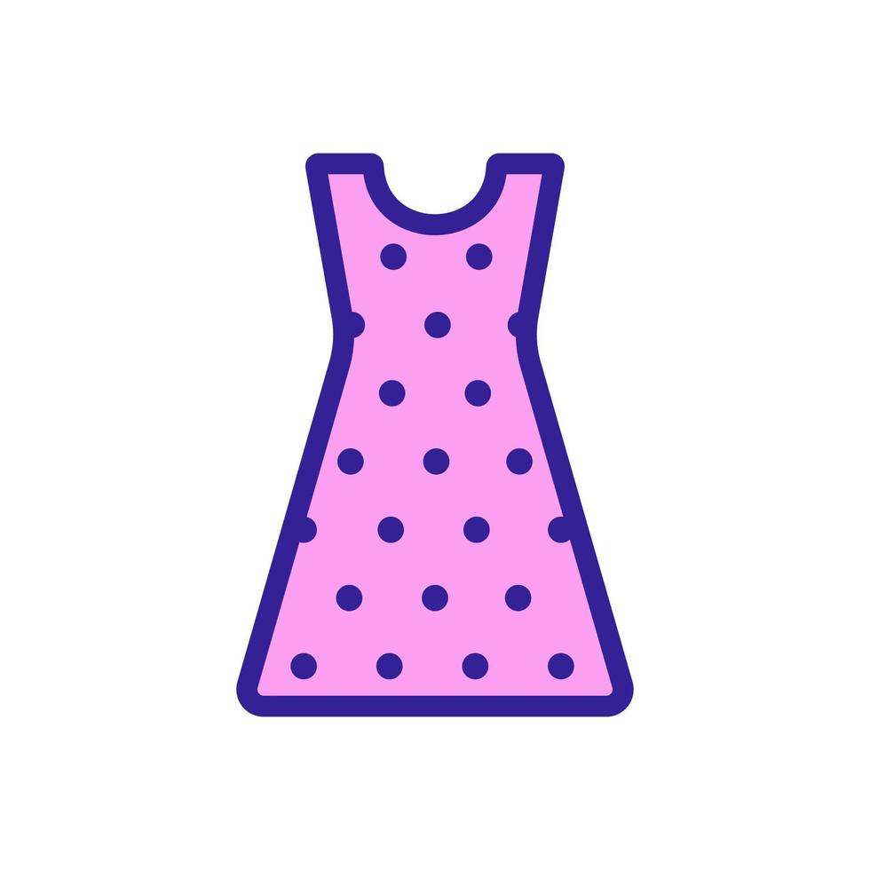 Summer dress icon vector. Isolated contour symbol illustration vector
