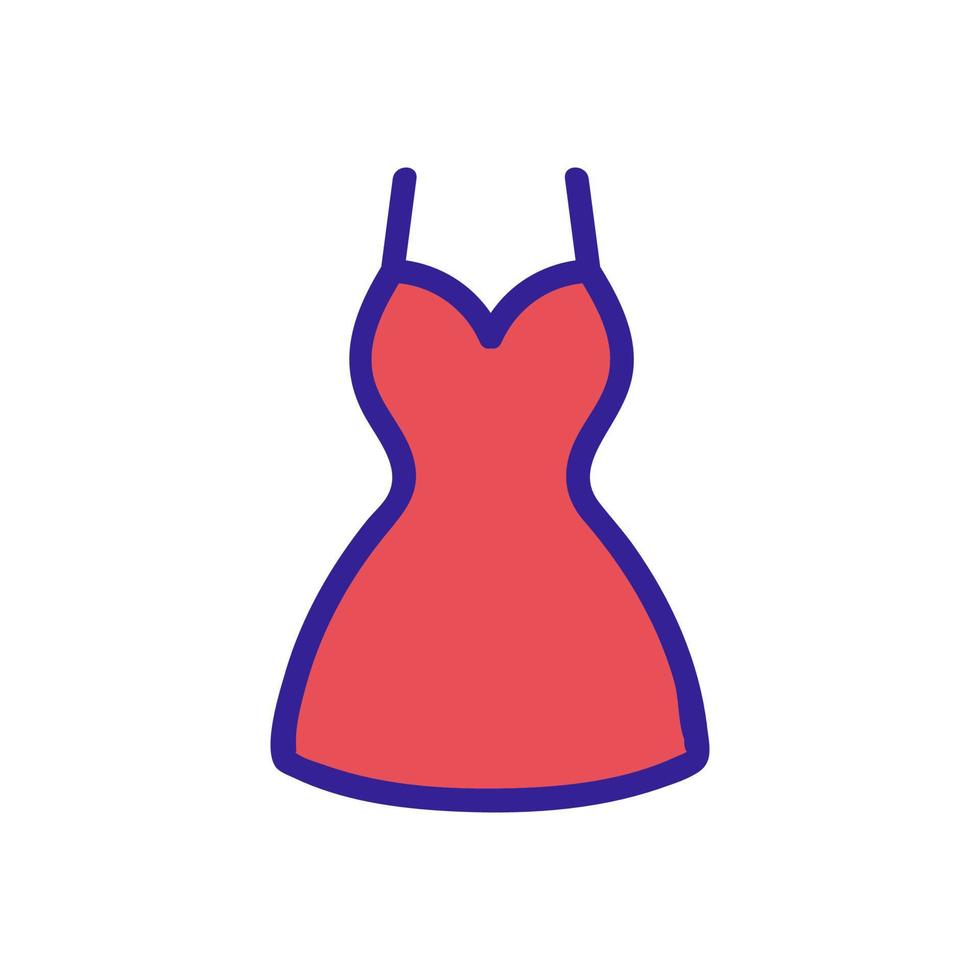 Summer dress icon vector. Isolated contour symbol illustration vector