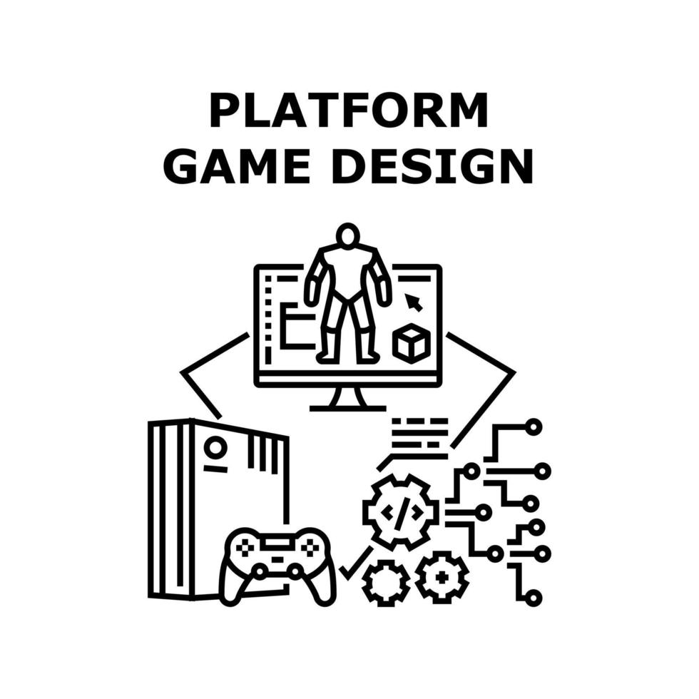 juego plataforma diseño vector negro ilustración