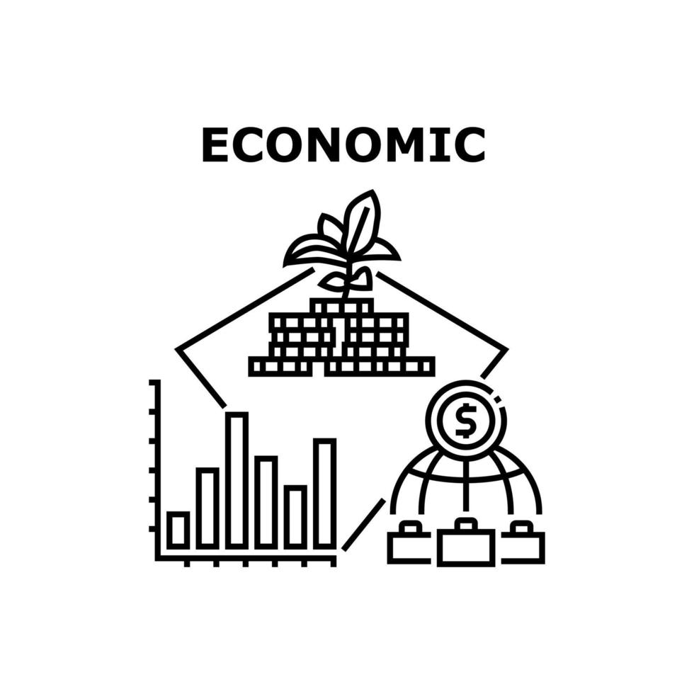 Economic Wealth Vector Concept Black Illustration