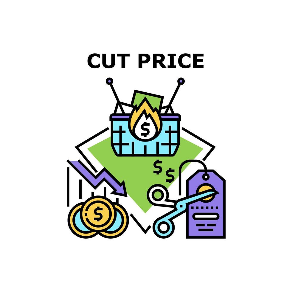 Cut Price Coupon Vector Concept Color Illustration