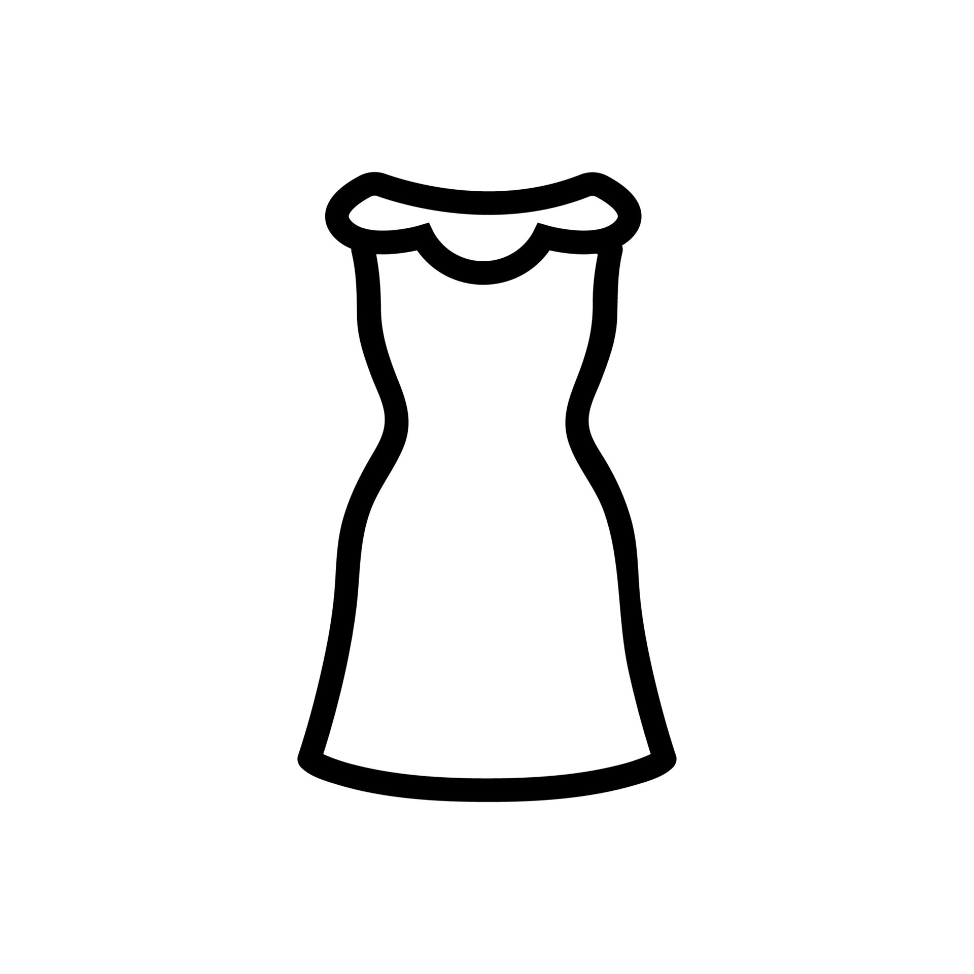 Beautiful icon vector dress. Isolated contour symbol illustration ...