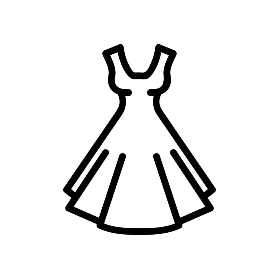 Summer dress icon vector. Isolated contour symbol illustration vector