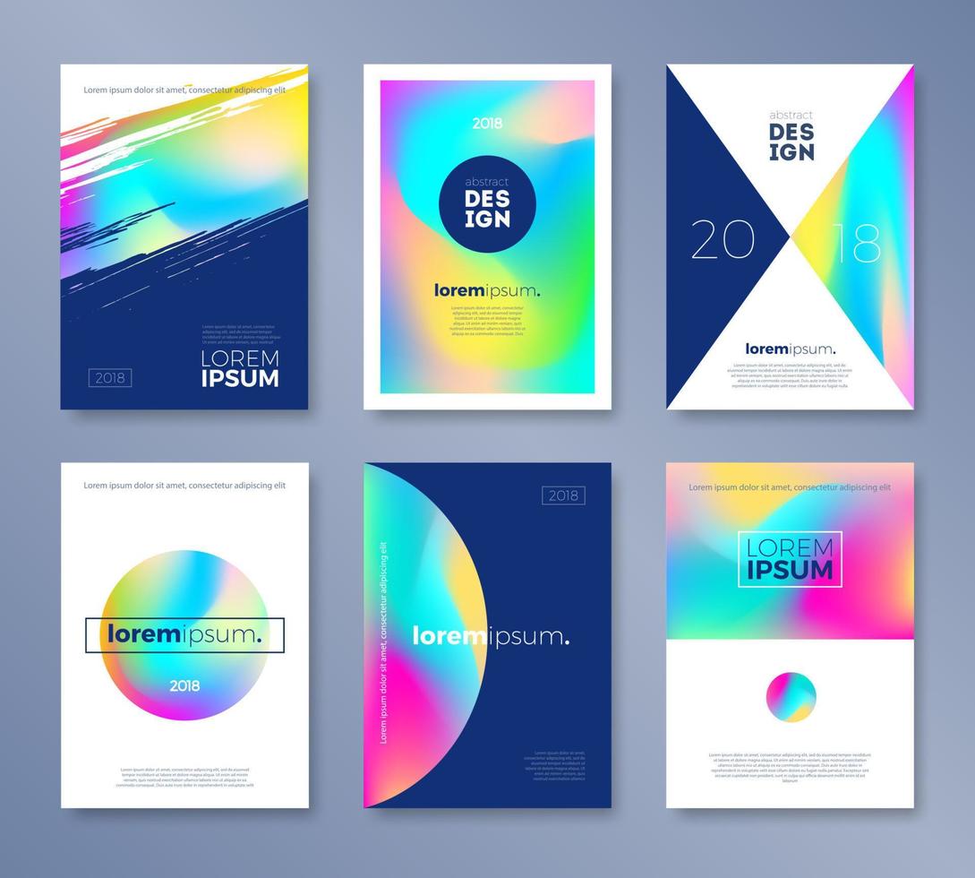 Set of cover template design with abstract multicolored shapes. Universal abstract design for covers, flyers, banners, greeting card, booklet and brochure. vector