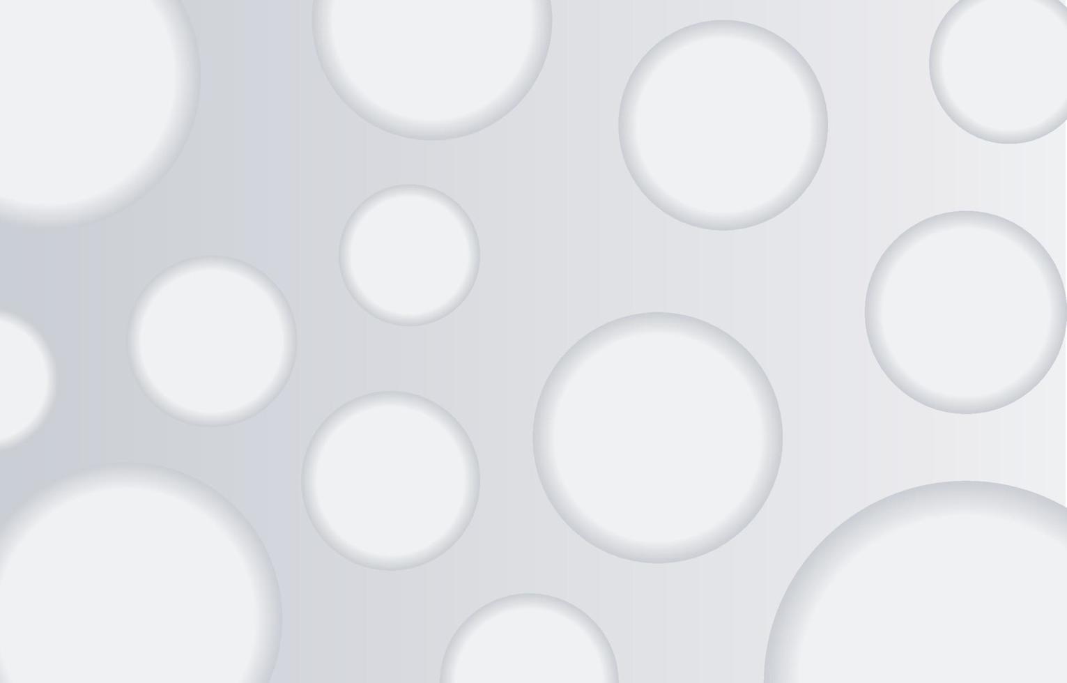 Abstract Geometric White 3D Rounds Circles in Gradient White Background Vector Illustration