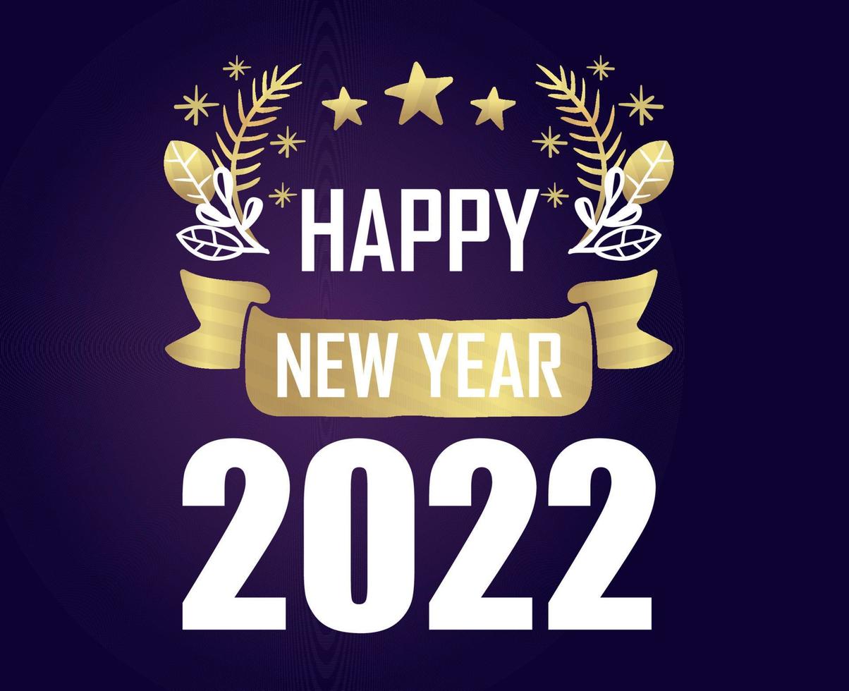Happy New Year 2022 Holiday Design Abstract Vector Gold