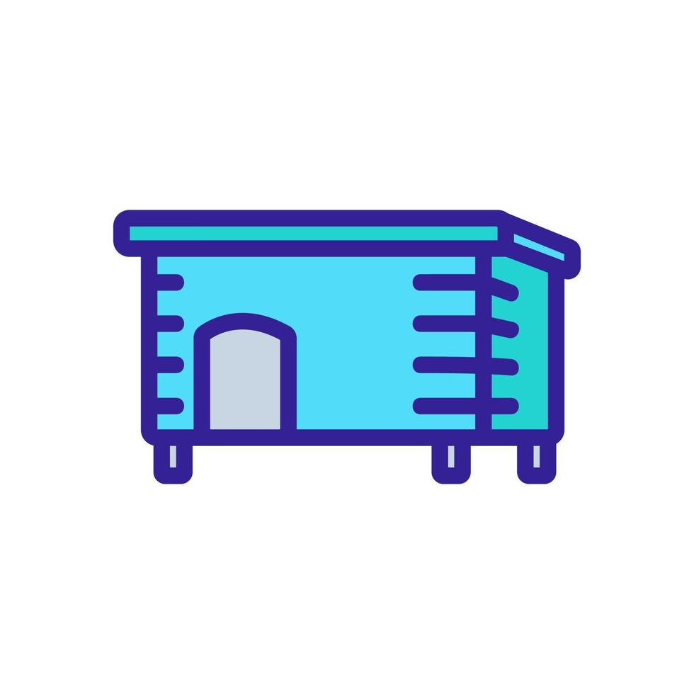 wooden doghouse on racks icon vector outline illustration