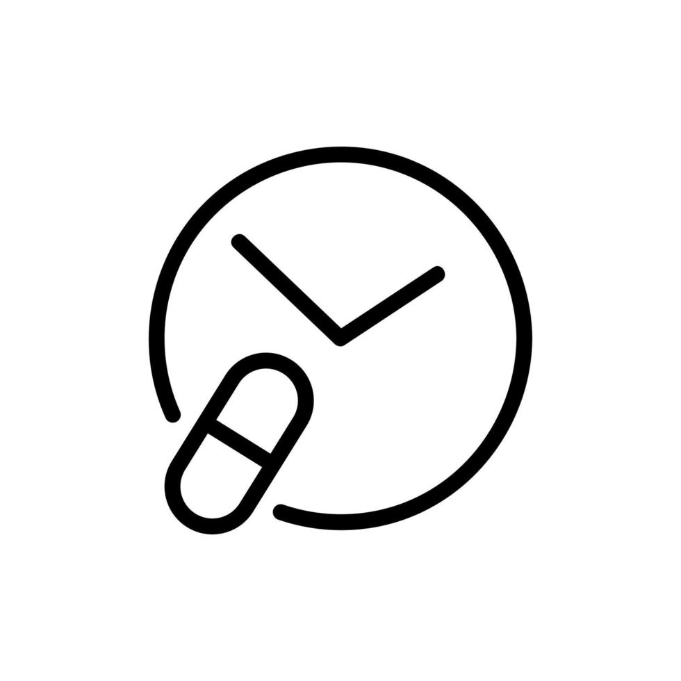 Time taking medication icon vector. Isolated contour symbol illustration vector