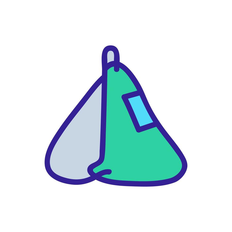 baggy backpack with ropes and pocket side view icon vector outline illustration