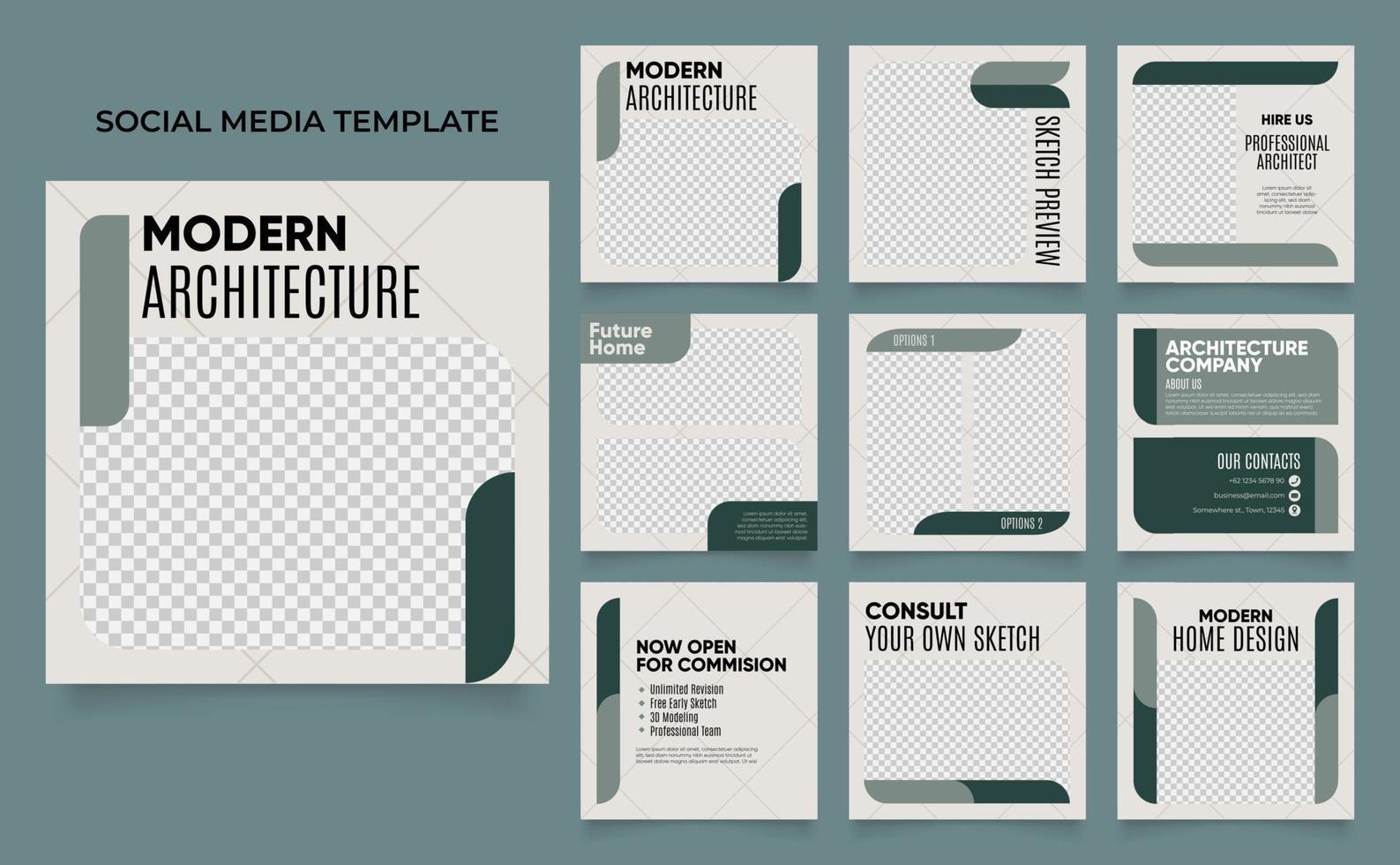 social media template banner house architecture service promotion vector