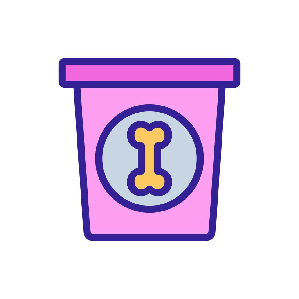cup with bones food icon vector outline illustration