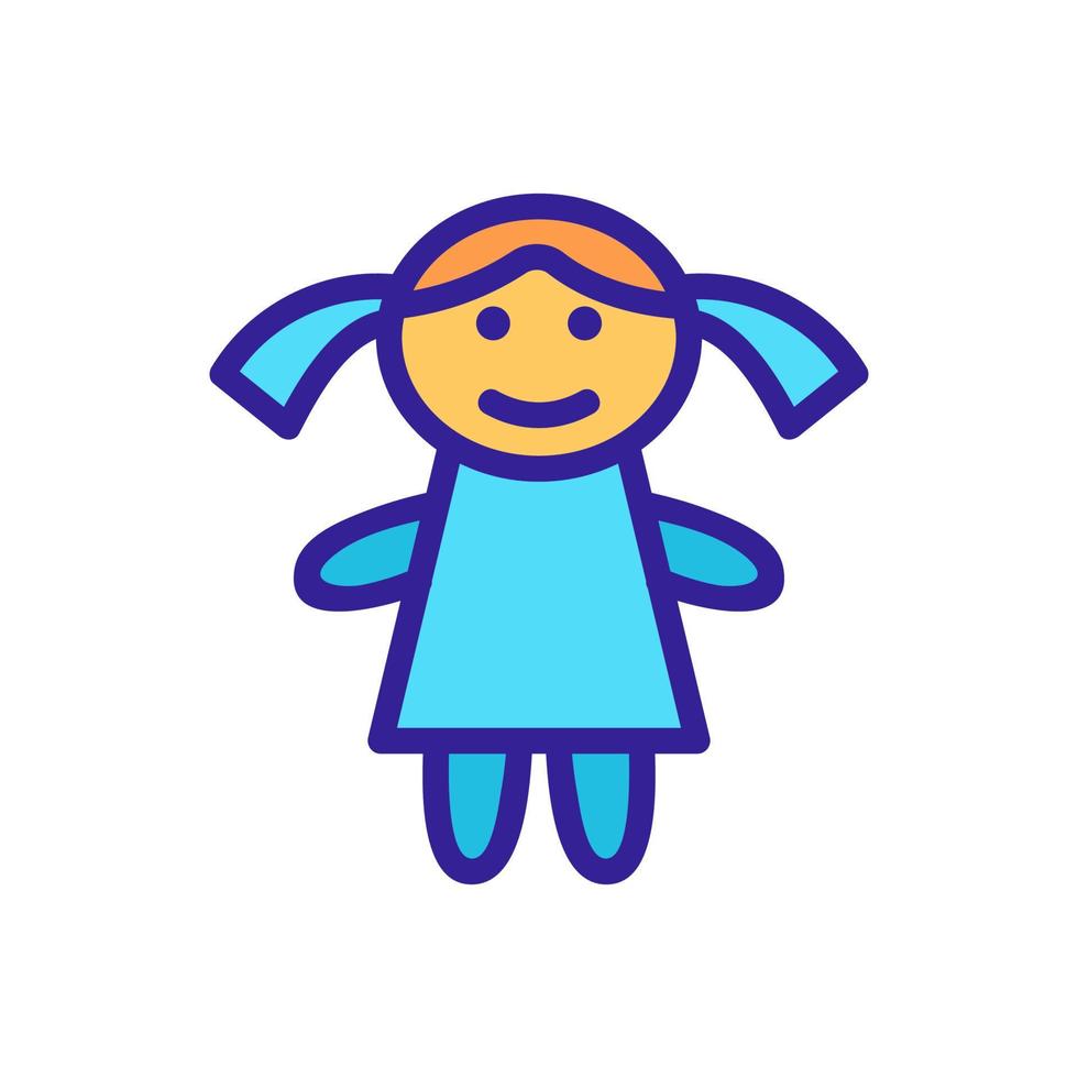 doll toy icon vector outline illustration