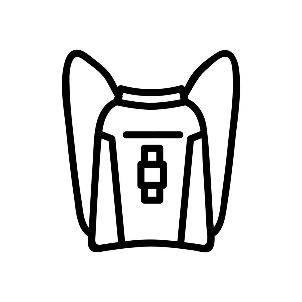 mochila de viaje con ilustración de contorno de vector de icono de cremallera