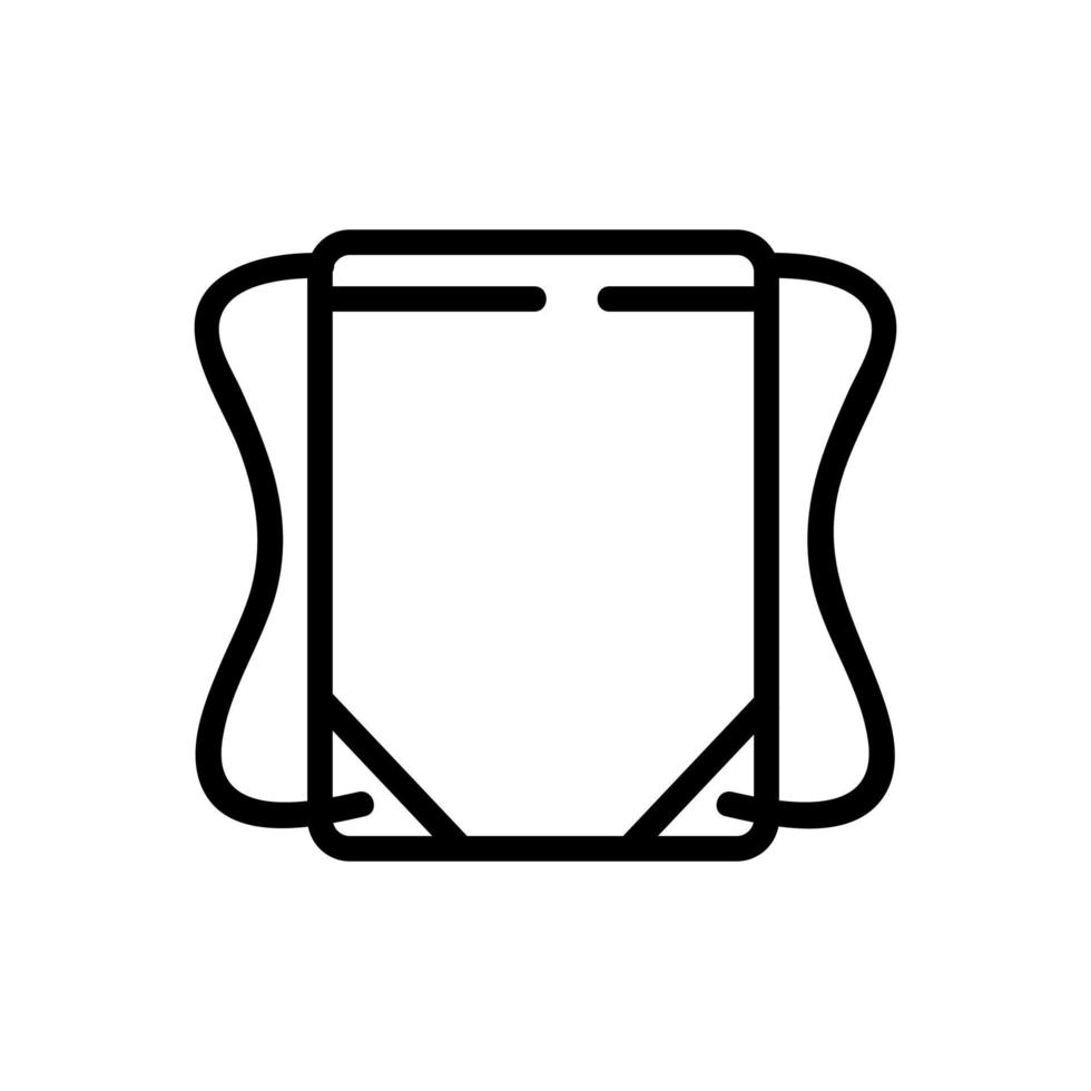 ilustración de contorno de vector de icono de mochila de viaje rectangular