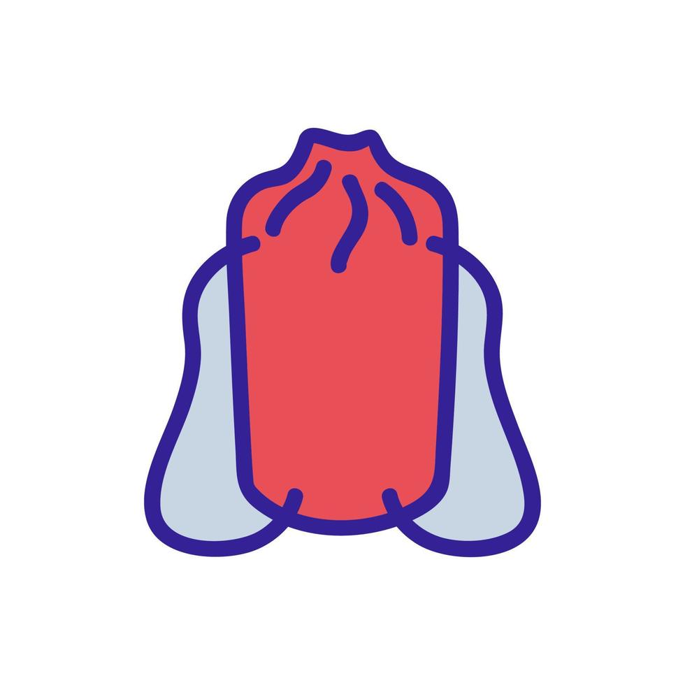 baggy backpack with ropes instead of handles icon vector outline illustration