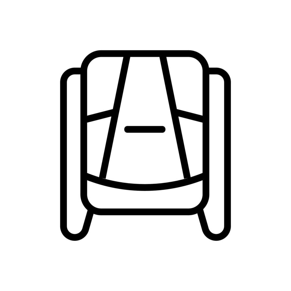 ilustración de contorno de vector de icono de mochila geométrica rectangular