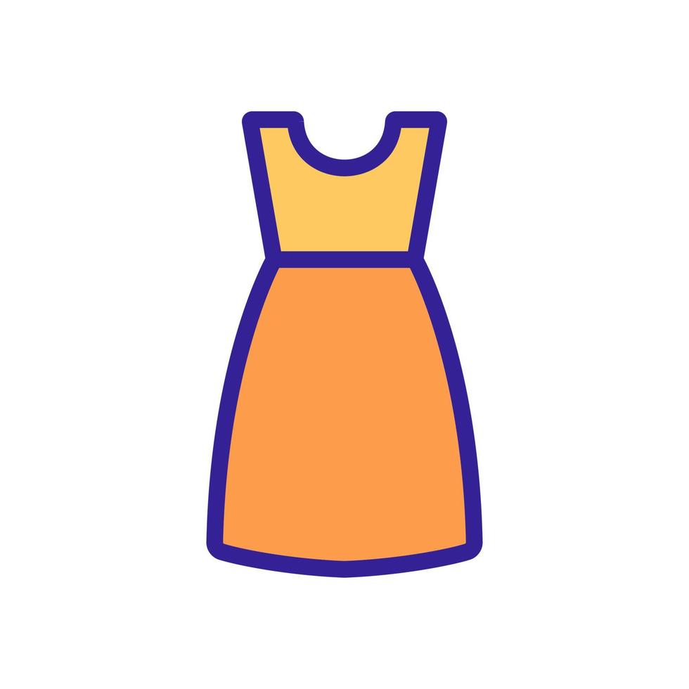 Summer dress icon vector. Isolated contour symbol illustration vector