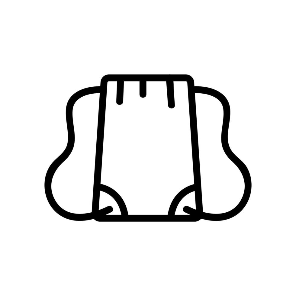 plain rectangular travel backpack icon vector outline illustration