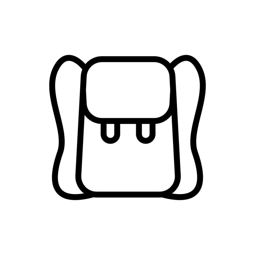 ilustración de contorno de vector de icono de mochila de cuero liso