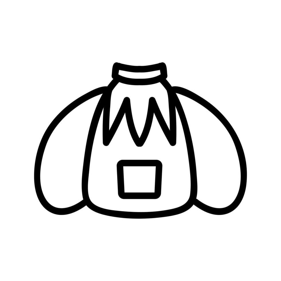 designer backpack with pocket icon vector outline illustration