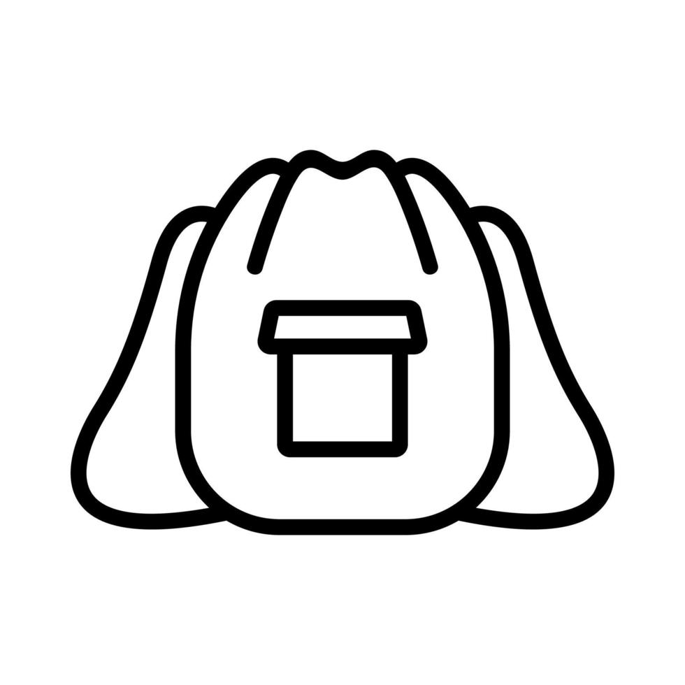 mochila holgada de senderismo con icono de bolsillo ilustración de contorno vectorial vector