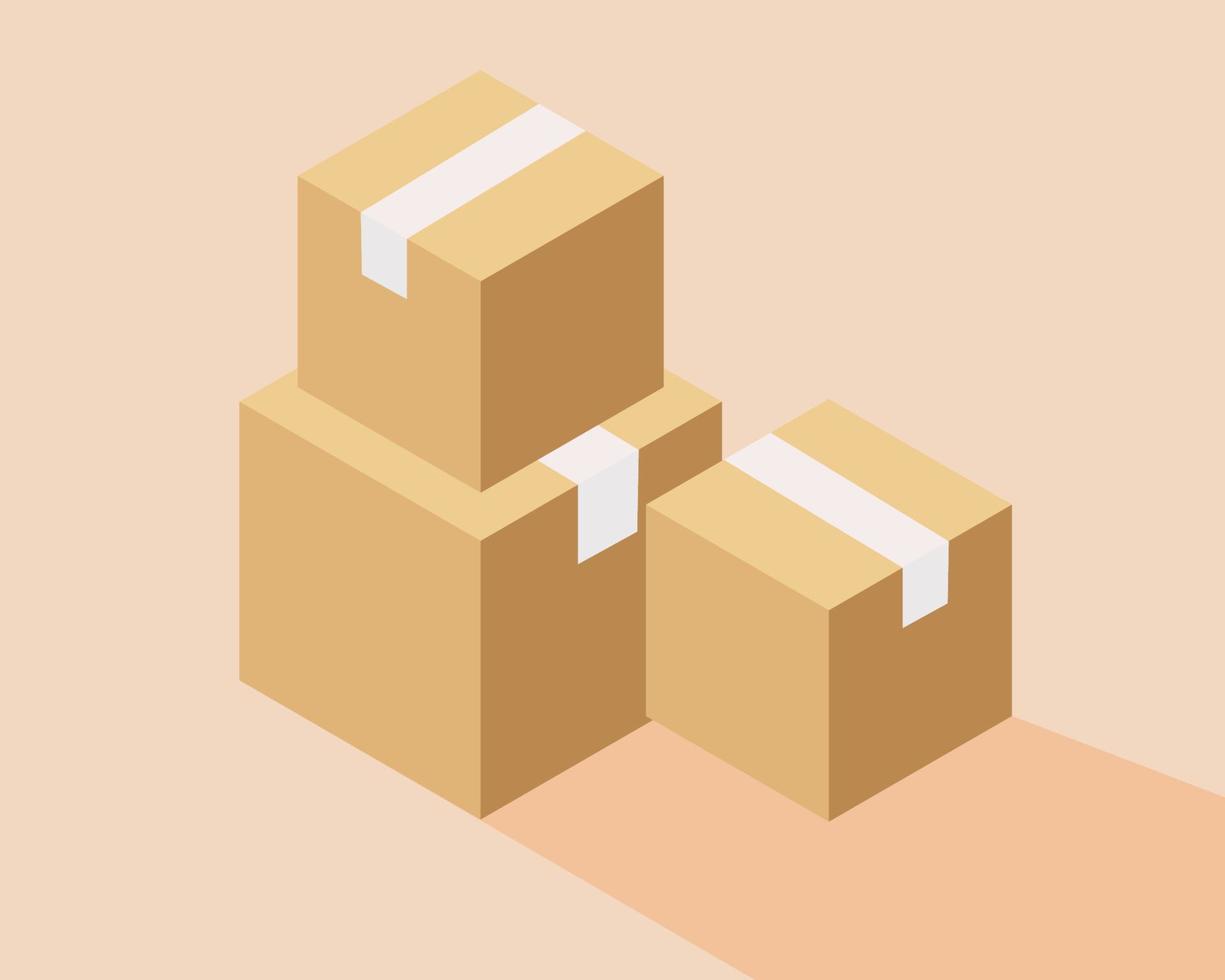 Many boxes. Cartoon vector style for your design.