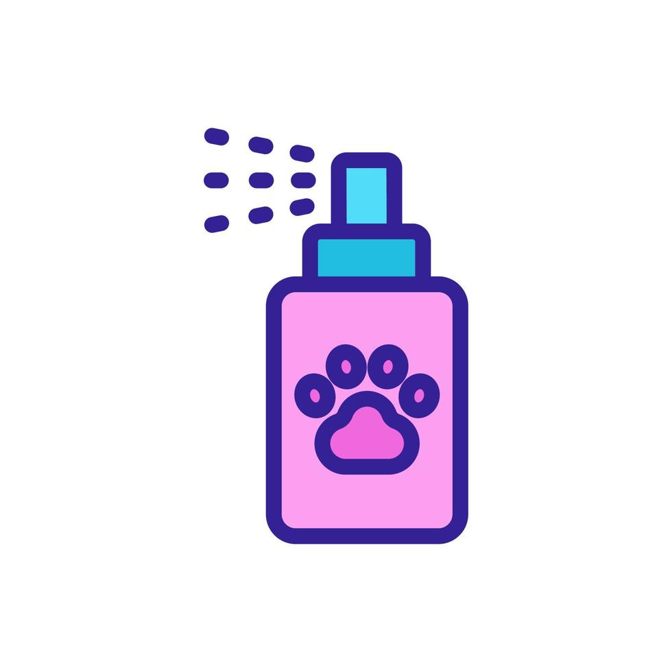 ilustración de contorno de vector de icono de botella de spray de entrenamiento de perros