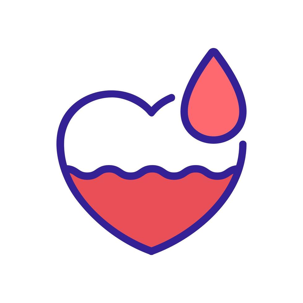 lack of blood in heart icon vector outline illustration